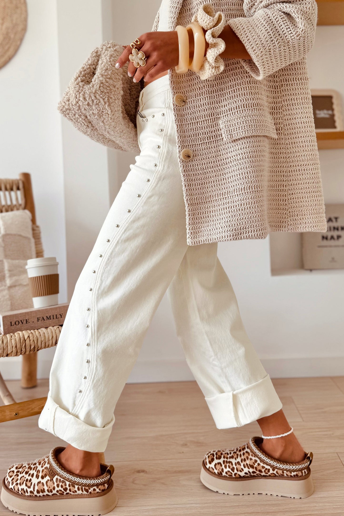 Dusk Blue Side Seam Rivet Detail Ankle Length Casual Jeans